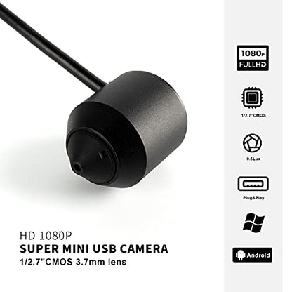 STINYTECH небольшого размера HD 1080P USB компьютерная камера с объективом «рыбий глаз» 3,6 мм Mini USB Mac/ПК/настольный/ноутбук веб-камера-кабель 2 м 